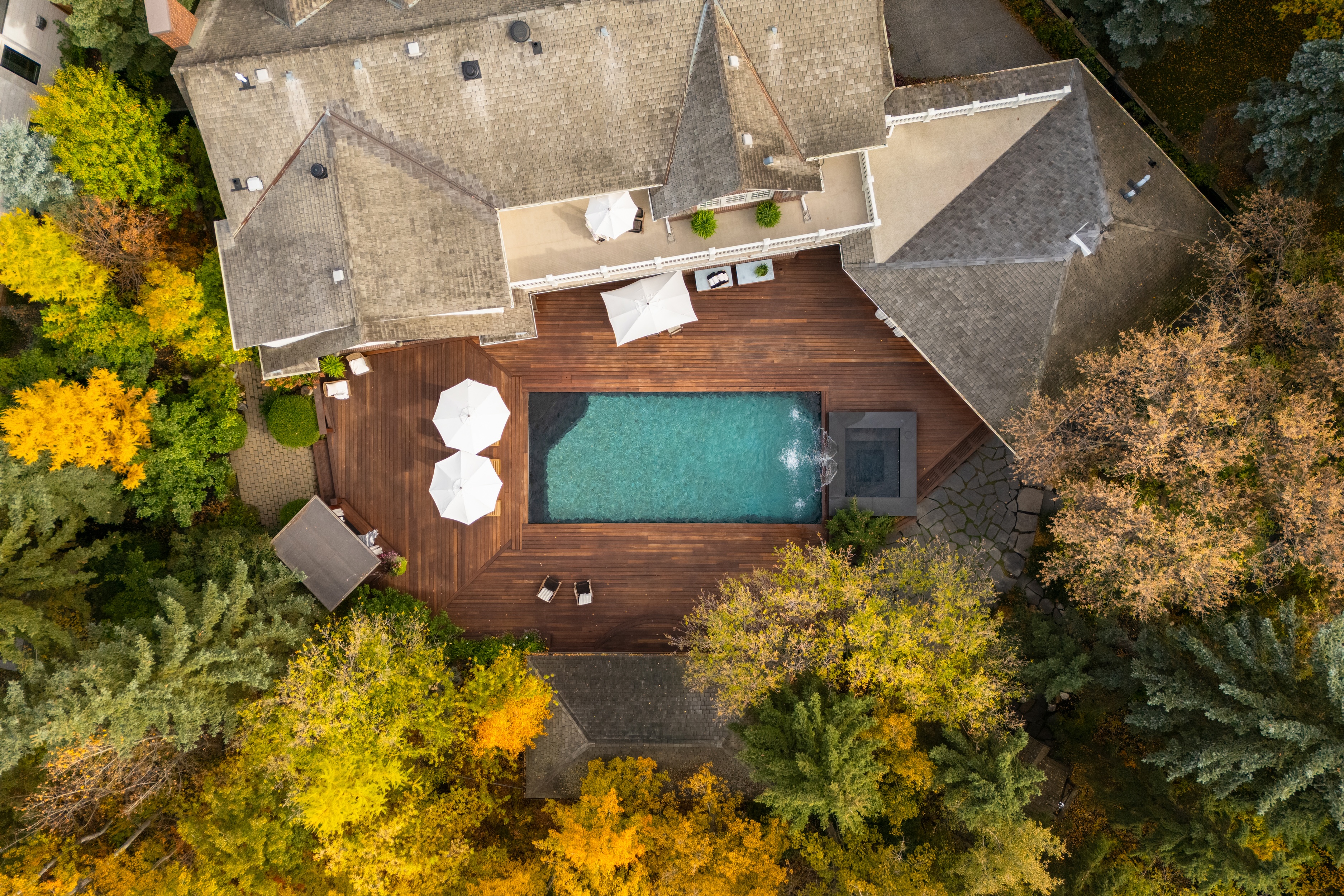 Pool of 12719 39 Ave in Westbrook Estates home for sale by Holland and Associates Real Estate in Edmonton.